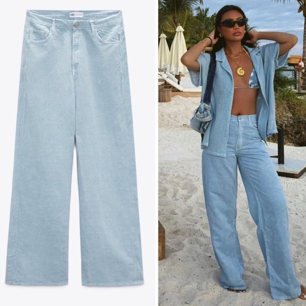 ZARA Wide Leg Linen Pants (Sold out!)